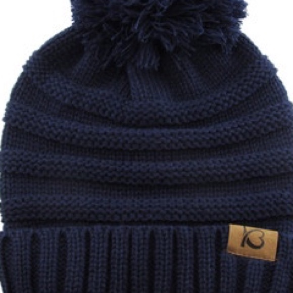 Chunk Pom Pom Cable Knit Ribbed Beanie - Picture 7 of 16